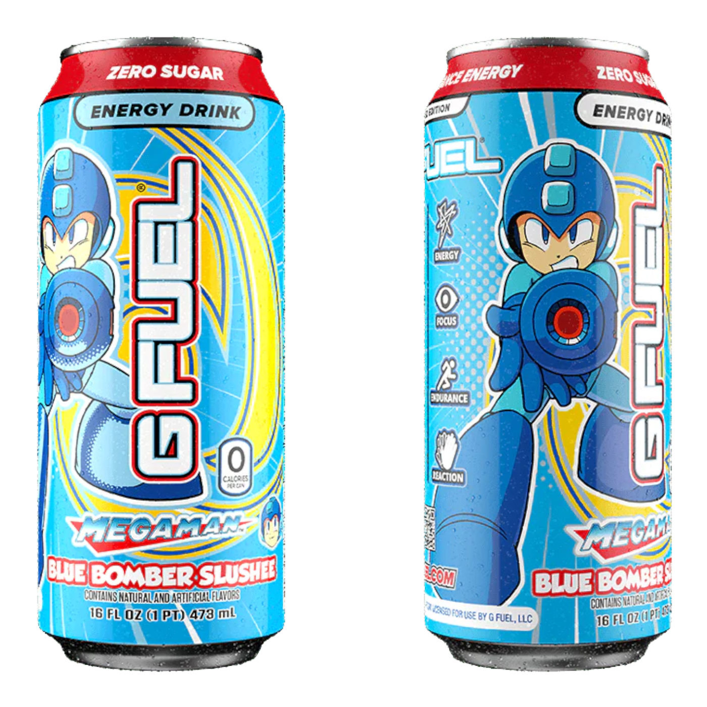 G FUEL - Mega Man Blue Bomber Slushee (Vanilla Blue Raspberry Flavour) Zero Sugar Energy Drink - 16fl.oz (473ml)