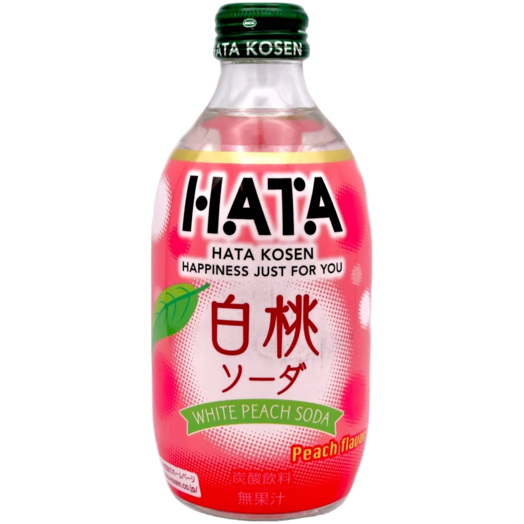 Hatakosen Soda Juicy White Peach Glass Bottle - 10.1fl.oz (300ml)