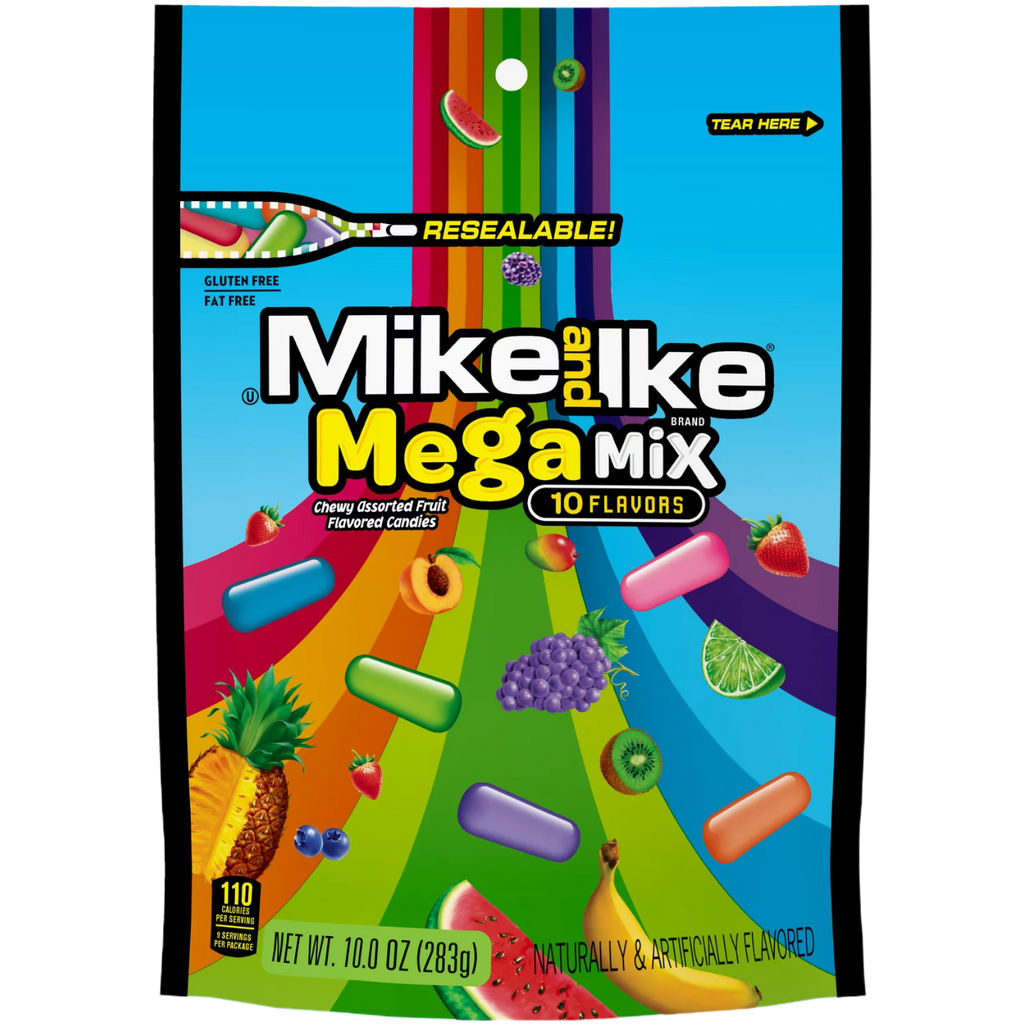 Mike & Ike Mega Mix Resealable Pouch - 10oz (283g)