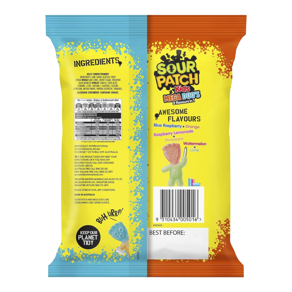 Sour Patch Kids Mega Duos (2 Flavours in 1) (Australia) - 6oz (170g)