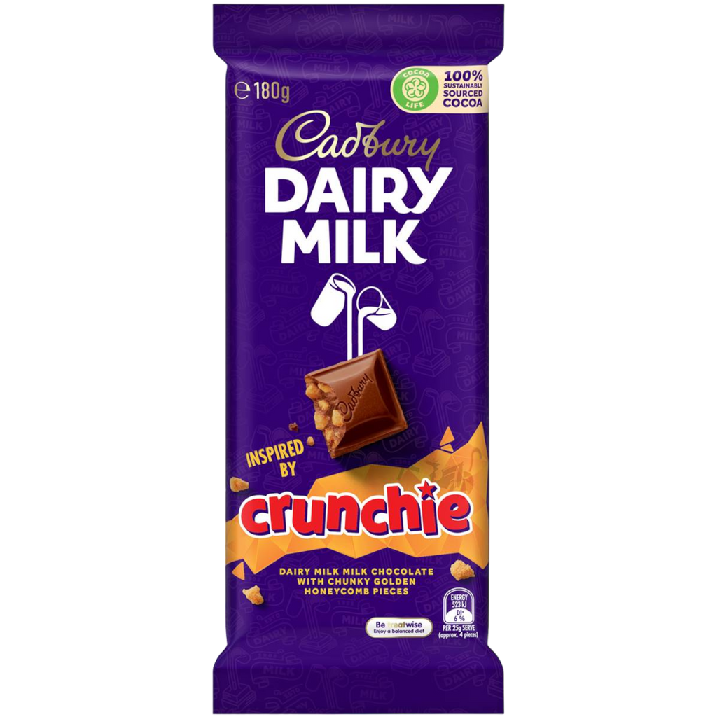 Cadbury Dairy Milk With Crunchie Chocolate Block (Australia) - 6.3oz (180g)