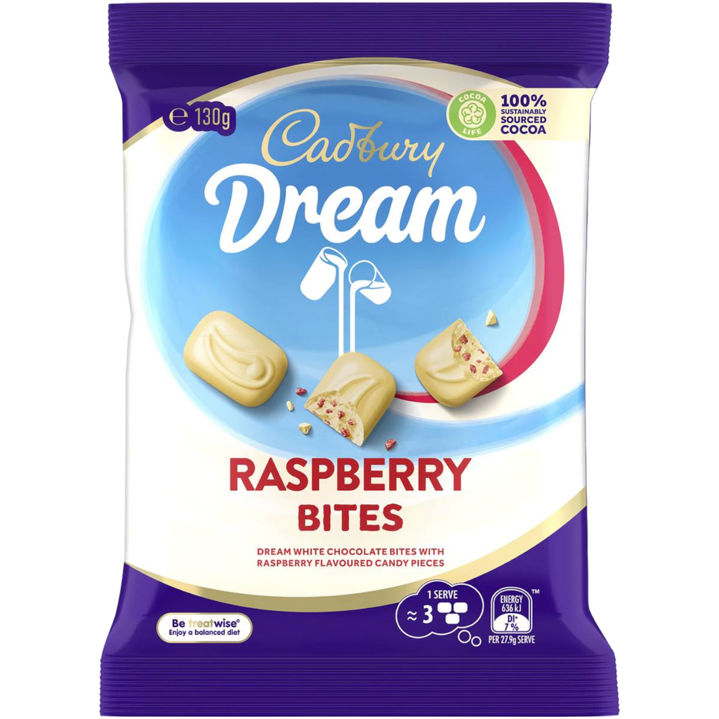 Cadbury Dream Raspberry & White Chocolate Bites Share Pack (Australia) - 4.6oz (130g)