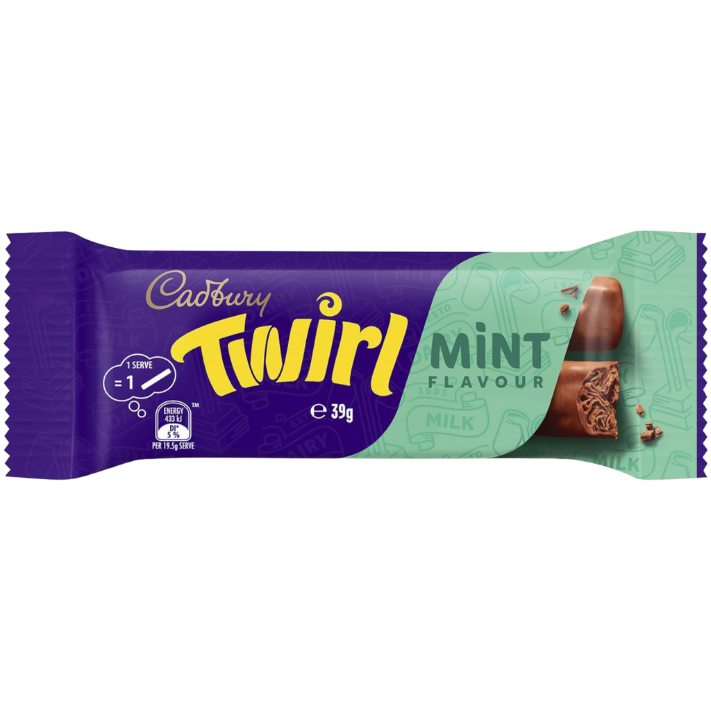 Cadbury Twirl Mint Bar - 1.38oz (39g) BB 17 MAY 24