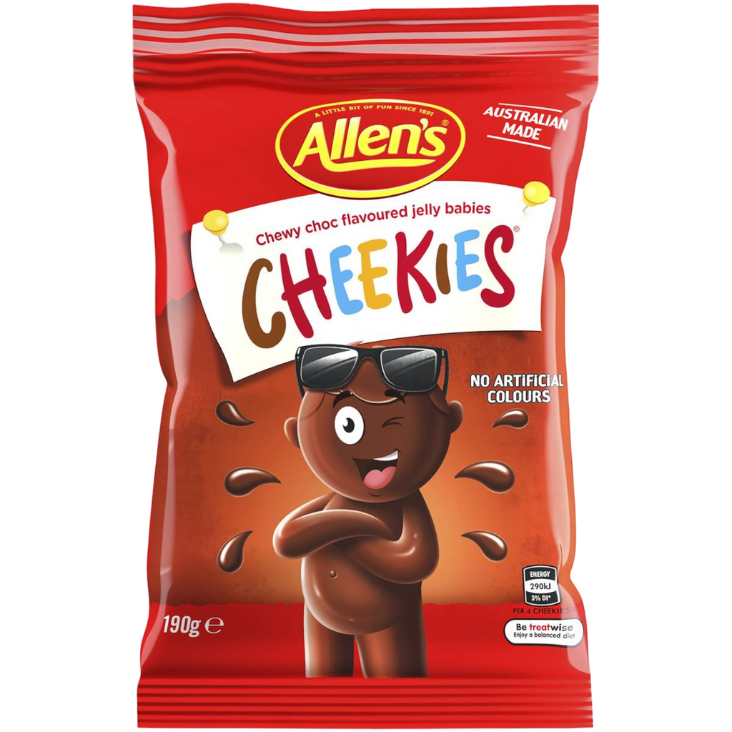 Allen's Cheekies (Chocolate Coated Jelly Babies) (Australia) - 6.7oz (190g) BB June 24