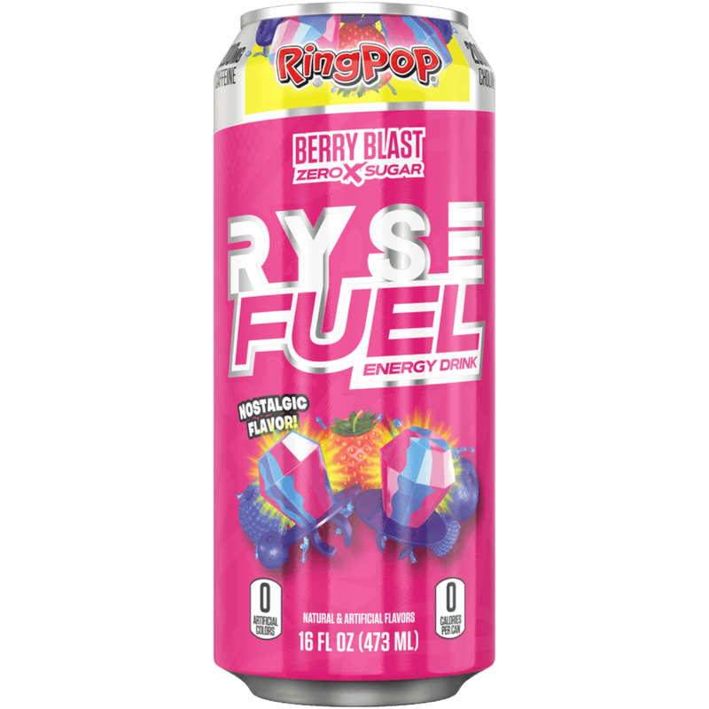 RYSE FUEL Ring Pop Berry Blast Flavour Energy Drink - 16fl.oz (473ml)