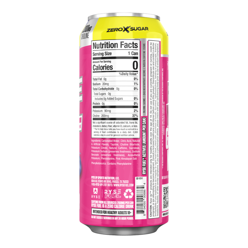 RYSE FUEL Ring Pop Berry Blast Flavour Energy Drink - 16fl.oz (473ml)