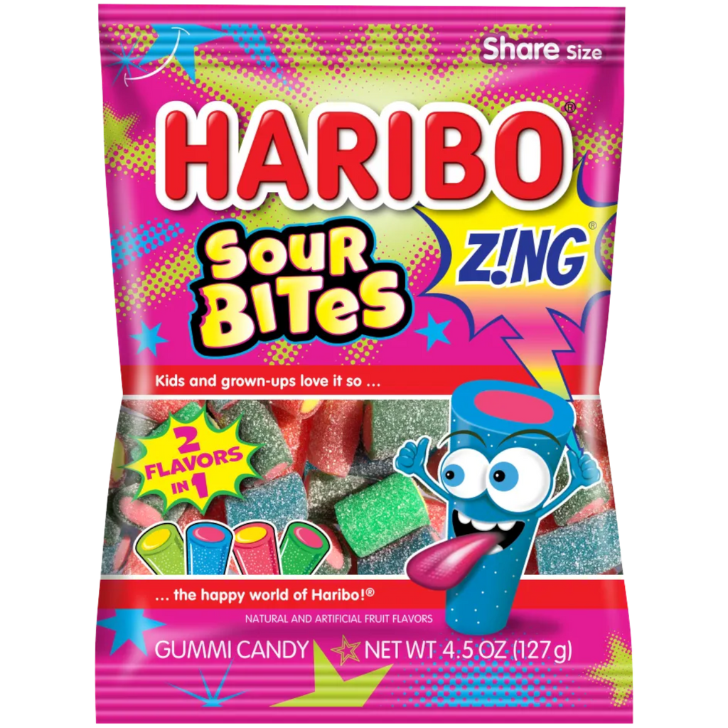 Haribo Z!ng Sour Bites Peg Bag - 4.5oz (127g)