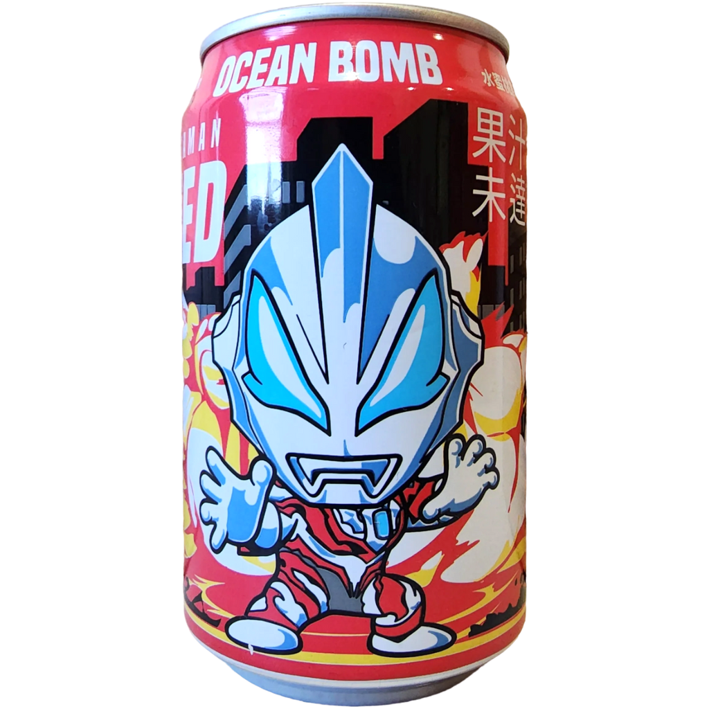 Ocean Bomb Ultraman Peach Yoghurt Drink (Red Design) - 11.1fl.oz (330ml)