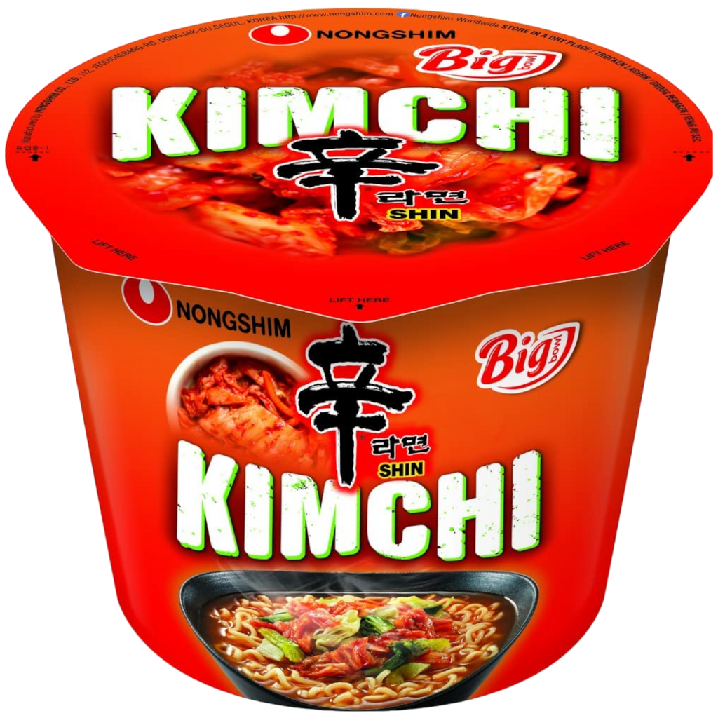 NongShim Shin Big Bowl Kimchi Noodles - 3.95oz (112g) BB 23/08/24