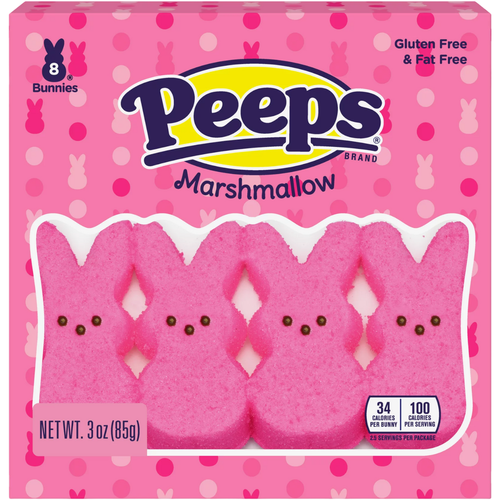Peeps Pink Marshmallow Bunnies 8 Pack (Easter Limited Edition) - 3oz (85g)