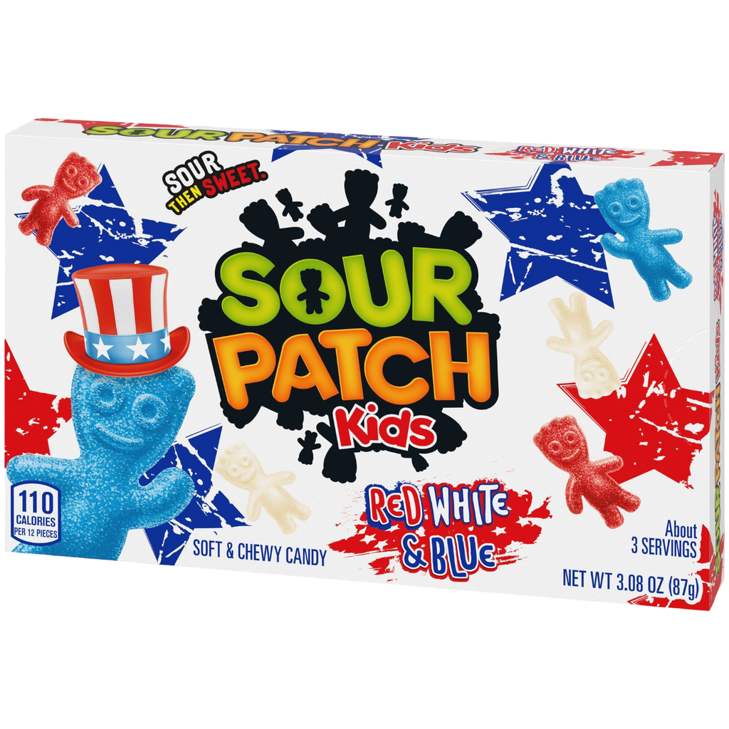 Sour Patch Kids Red, White & Blue Theatre Box (Limited Edition) - 3.08oz (87g)