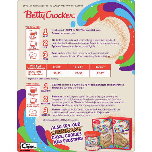 Betty Crocker Cinnamon Toast Crunch Coffee Cake Mix - 419g