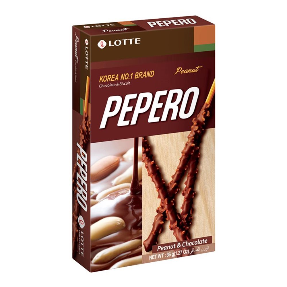 Pepero Stick Biscuit Chocolate Peanut - 36g