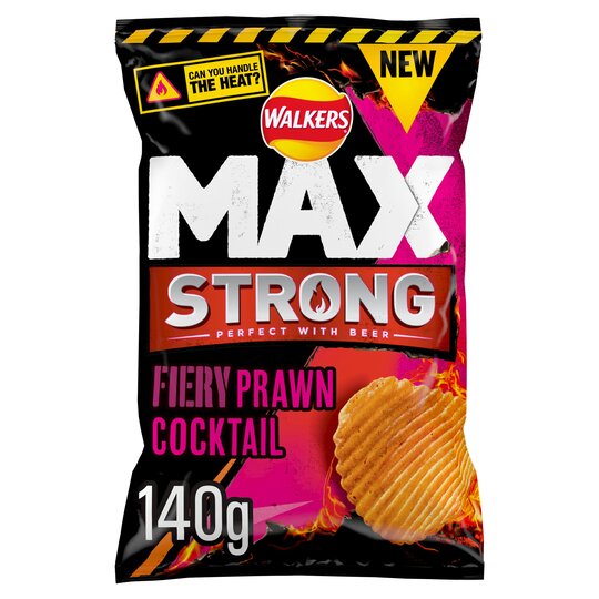 Walkers Max Fiery Prawn Cocktail Crisps 140G