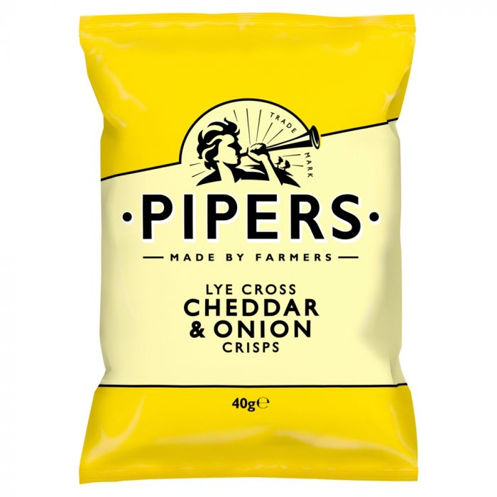 Pipers Lye Cross Cheddar & Onion Crisps - 40g