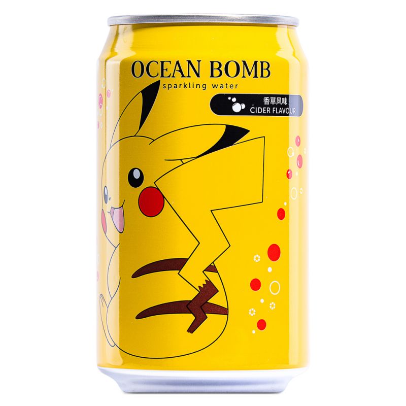 Ocean Bomb Pokemon Pikachu Japanese Cider Flavour Sparkling Water - 12fl.oz (355ml)