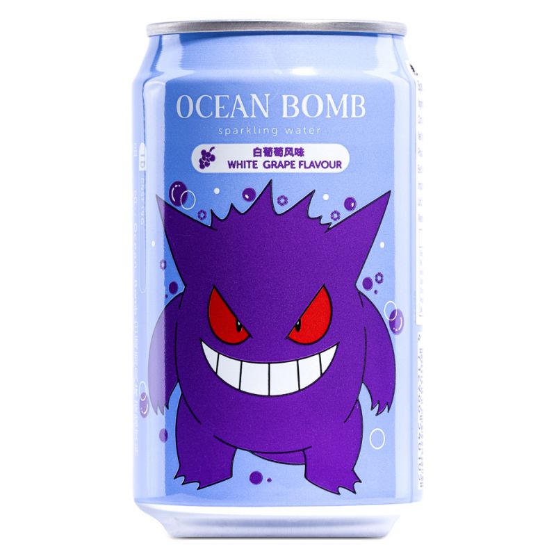 Ocean Bomb Pokemon Gengar White Grape Flavour Sparkling Water - 12fl.oz (355ml)