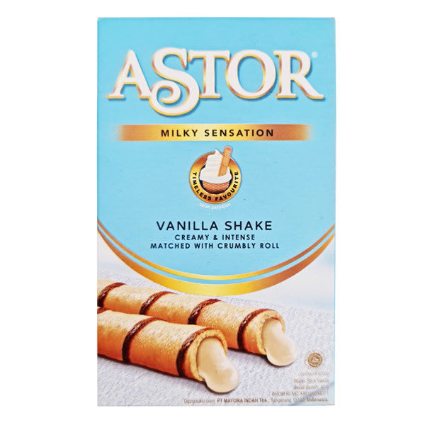 Astor Vanilla Shake Filled Wafer Rolls - 40g