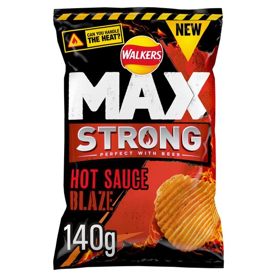 Walkers Max Strong Hot Sauce Blaze Crisps 140G