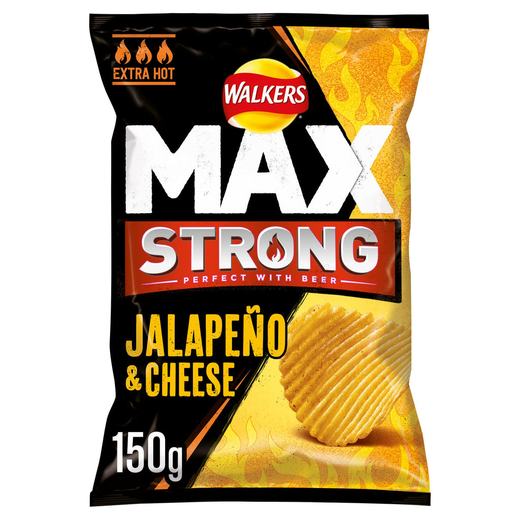 Walkers Max Strong Jalapeño & Cheese Sharing Crisps 150g