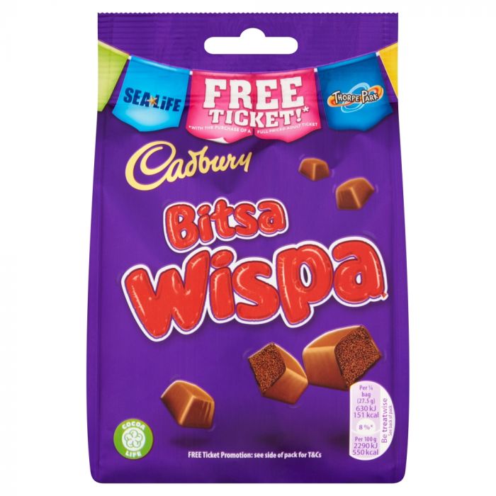 Cadbury Bitsa Wispa Milk Chocolate Bag - 2.8oz (80g)