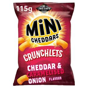 Jacob's Mini Cheddars Crunchlets Cheddar & Caramelised Onion Flavour 115g