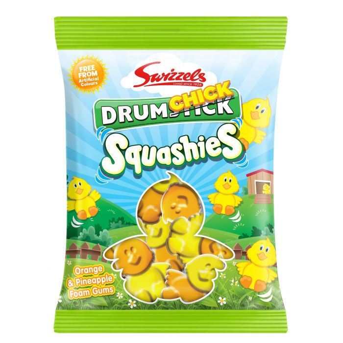 Swizzels Drumchick Squashies Orange & Pineapple Foam Gums Bag 160g