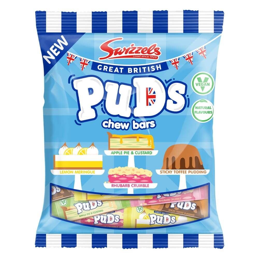 Swizzels Great British Puds Chew Bars Share Bag 150g