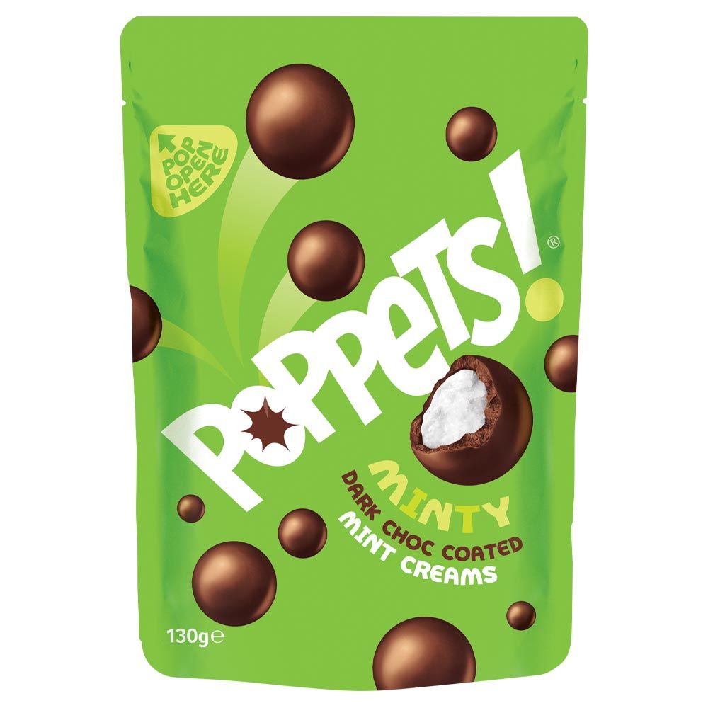 Poppets Dark Chocolate Coated Mint Creams Pouch - 4.23oz (120g)