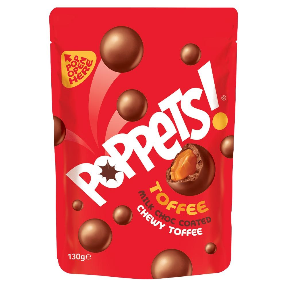 Poppets Milk Chocolate Coated Chewy Toffee Pouch - 4.23oz (120g)