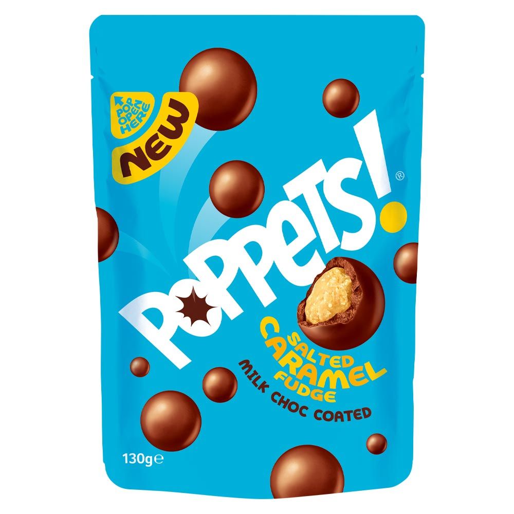 Poppets Milk Chocolate Coated Salted Caramel Fudge Pouch - 4.23oz (120g)