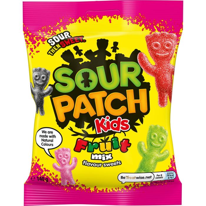 Sour Patch Kids Fruit Mix Flavour Sweets Bag - 140g