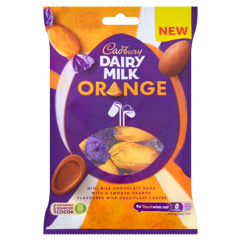Cadbury Dairy Milk Orange Mini Filled Eggs Bag - 72g