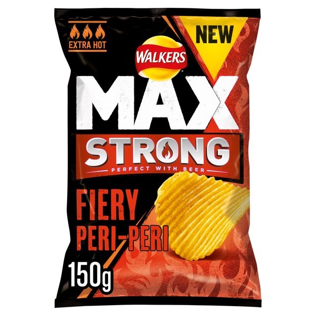 Walkers Max Strong Fiery Peri-Peri Sharing Crisps 150g