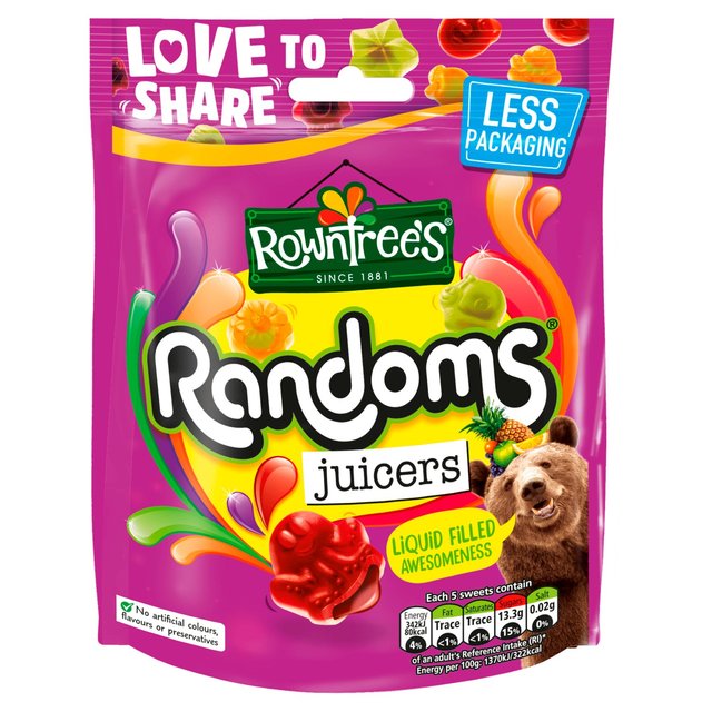 Rowntree's Randoms Juicers Sweets Sharing Pouch 140g