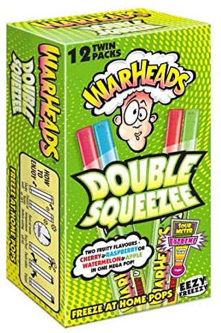 Warheads Double Squeeze Extreme Sour Freeze Pops - 12 Pack (240ml)
