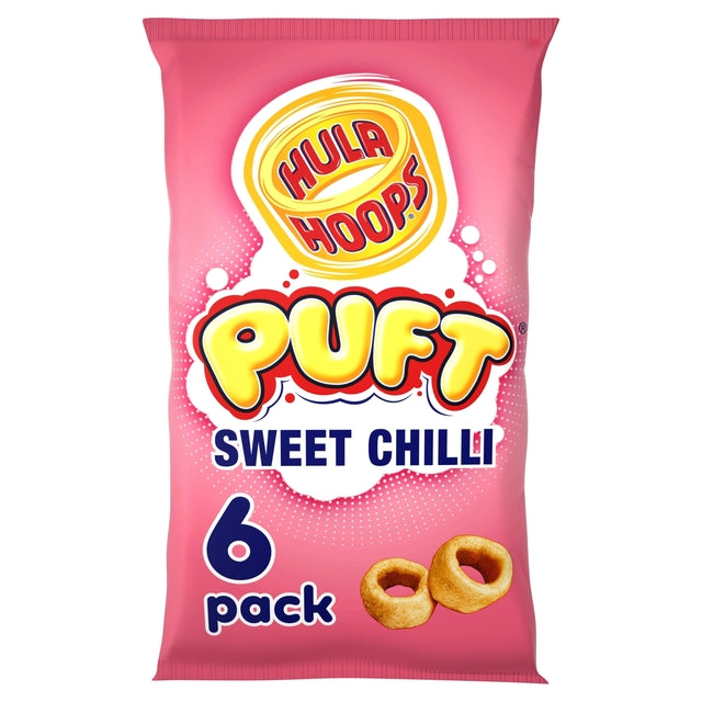 Hula Hoops Puft Sweet Chilli 6 Pack (6X15g)