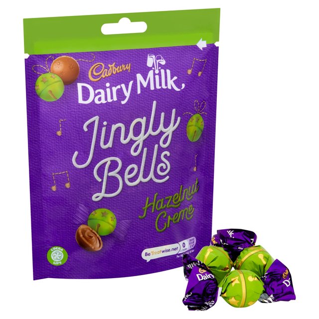 Cadbury Dairy Milk Jingly Bells Hazelnut Creme Chocolate Bag 73g