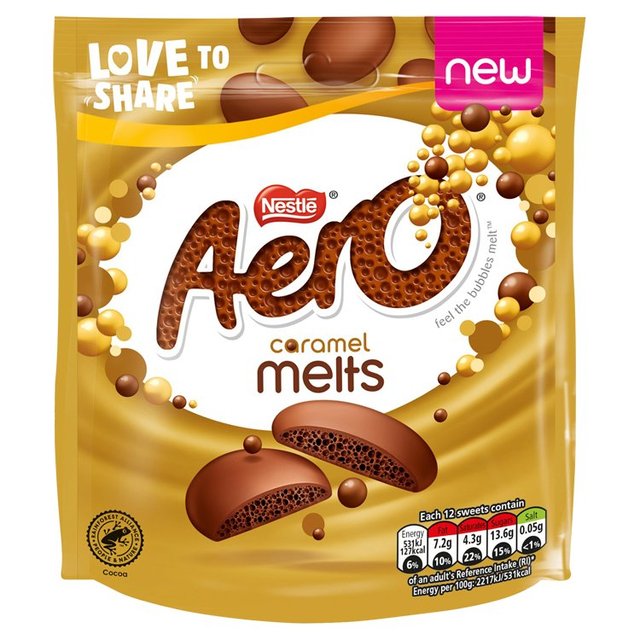 Aero Melts Caramel Milk Chocolate Bag 86g