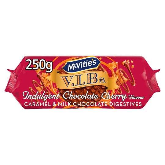 Mcvities Vib Caramel Indulgent Chocolate Cherry Digestive 250G