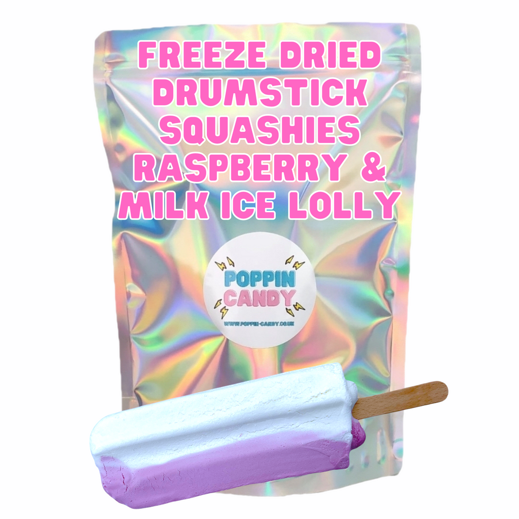 Freeze Dried Drumstick Squashies Raspberry and Milk Ice Lolly
