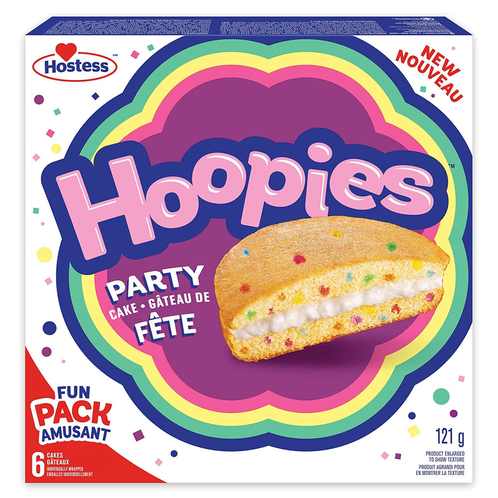 Canadian Hostess Hoopies Party Cakes Fun Pack 6-Pack - 4.27oz (121g)