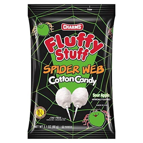 Charms Halloween Fluffy Stuff Spider Web Cotton Candy 2.1oz (60g)