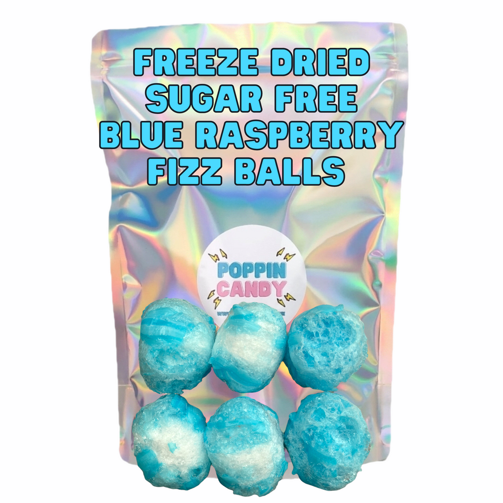 SUGAR FREE Freeze Dried Blue Raspberry Fizz Balls