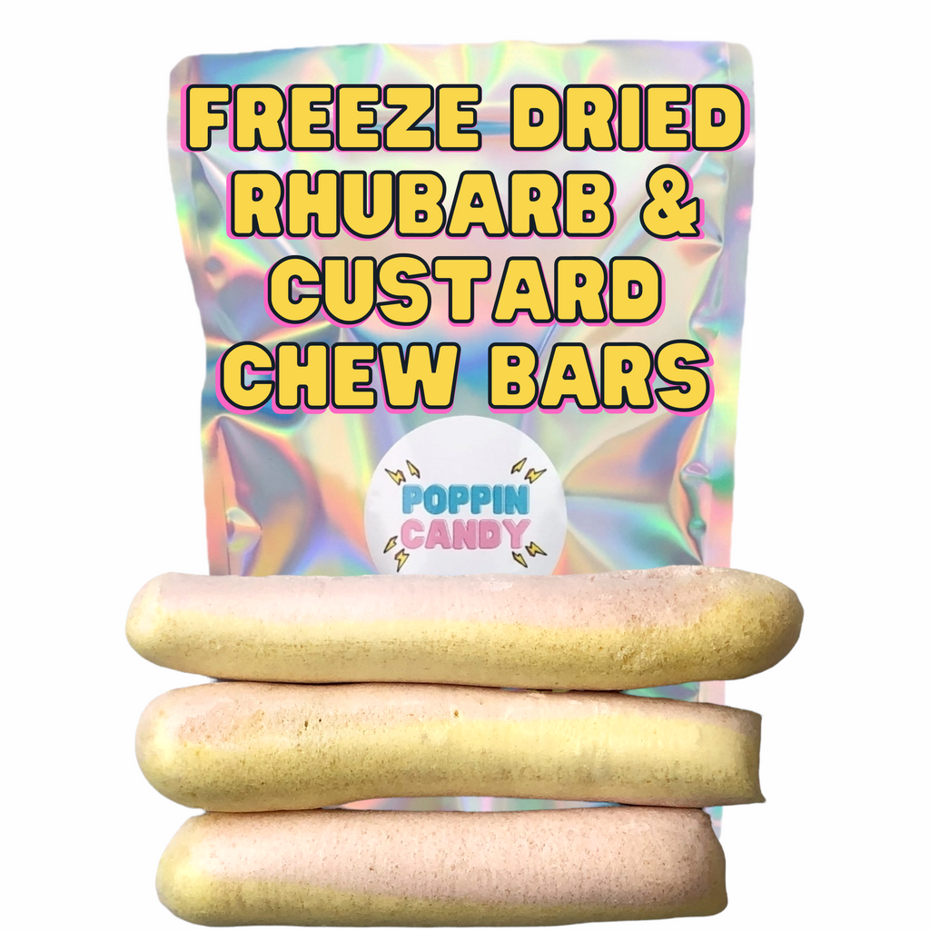Freeze Dried Rhubarb & Custard Chew Bars