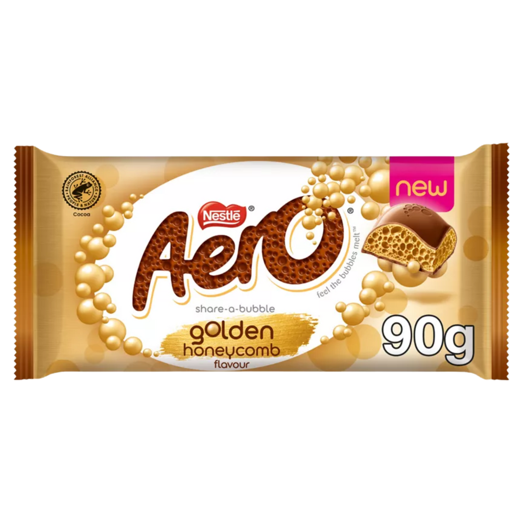 Aero Golden Honeycomb Chocolate Sharing Bar - 3.1oz (90g)