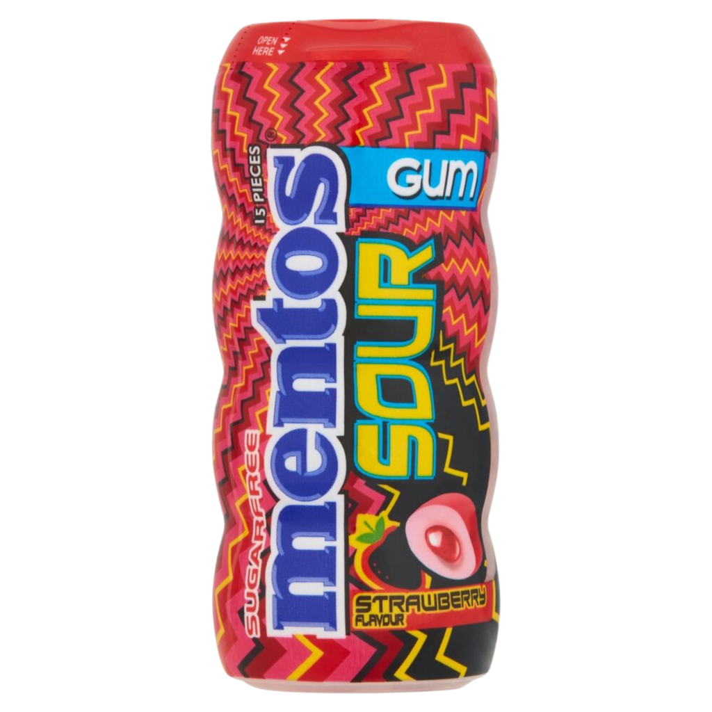 Mentos Sour Gum Strawberry Flavour 30g