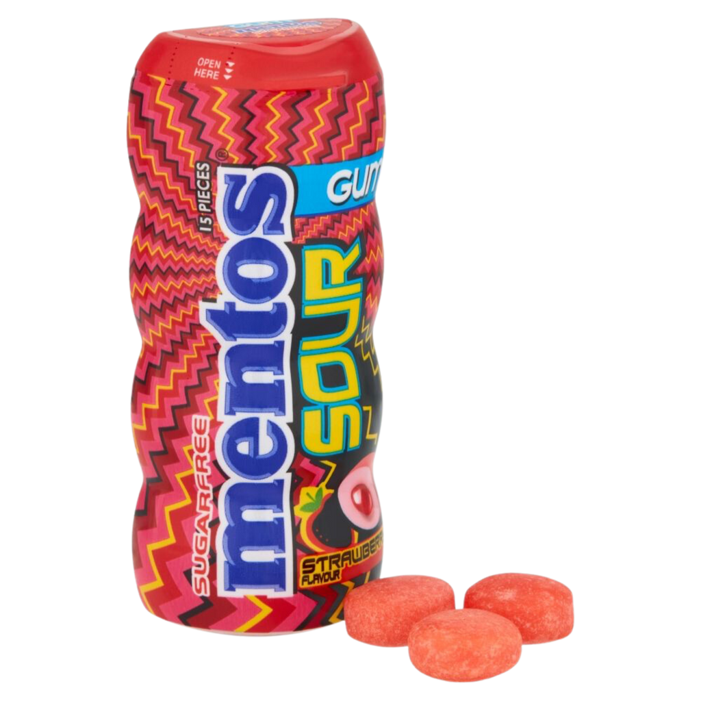 Mentos Sour Gum Strawberry Flavour 30g