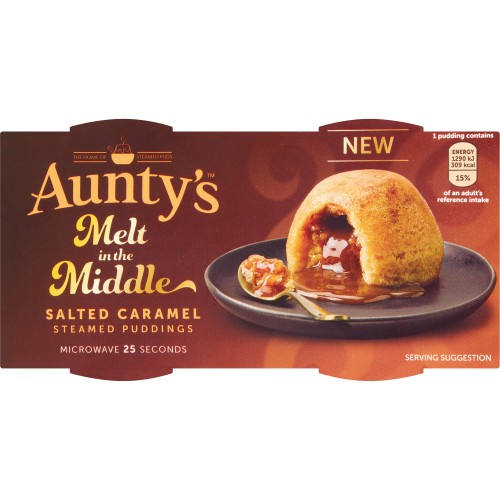Aunty's Melt In The Middle Salted Caramel Pudding 2 X 100G