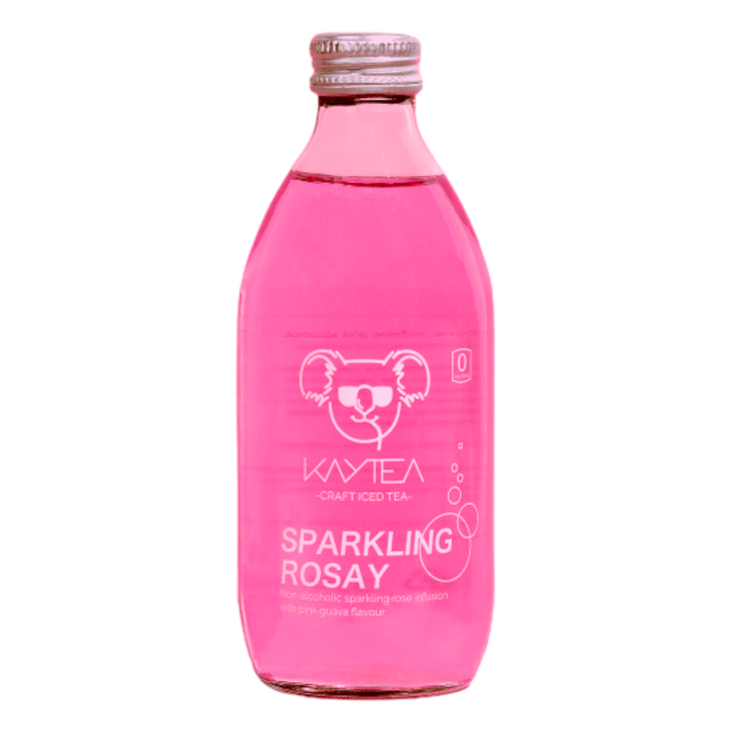 KAYTEA Sparkling Rosay Pink Guava Flavoured Craft Iced Rose Infusion Tea - 330ml